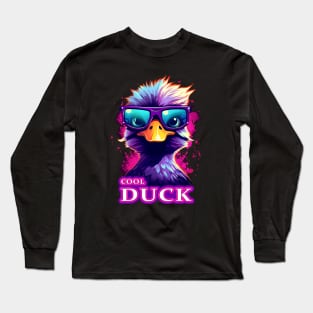 Dapper Quacker an Adorable Cool Duck With Glasses Long Sleeve T-Shirt